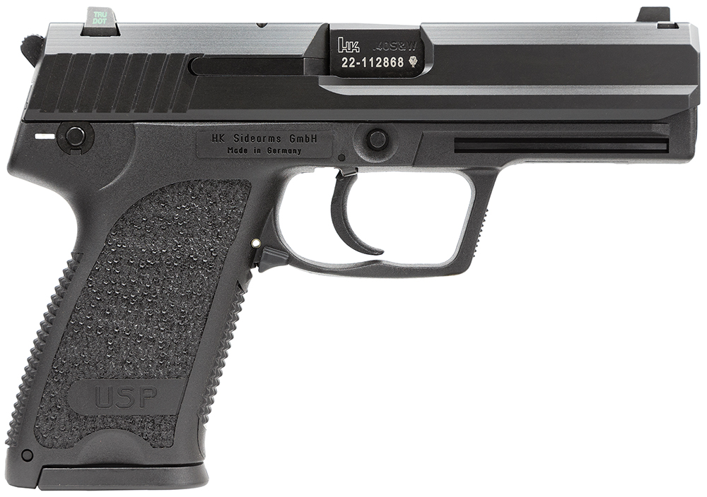 Heckler & Koch USP Compact V1 DA/SA Pistol 8100037, 40 S&W, 3.58", Black Grips, Black Finish, 12 Rds, Night Sights