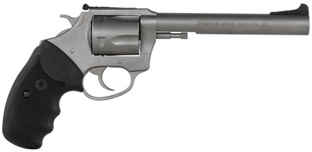 Charter Arms Mag Pug Target Revolver 73560, 357 Mag, 6", Black Rubber Grip, Stainless Finish, 5 Rd