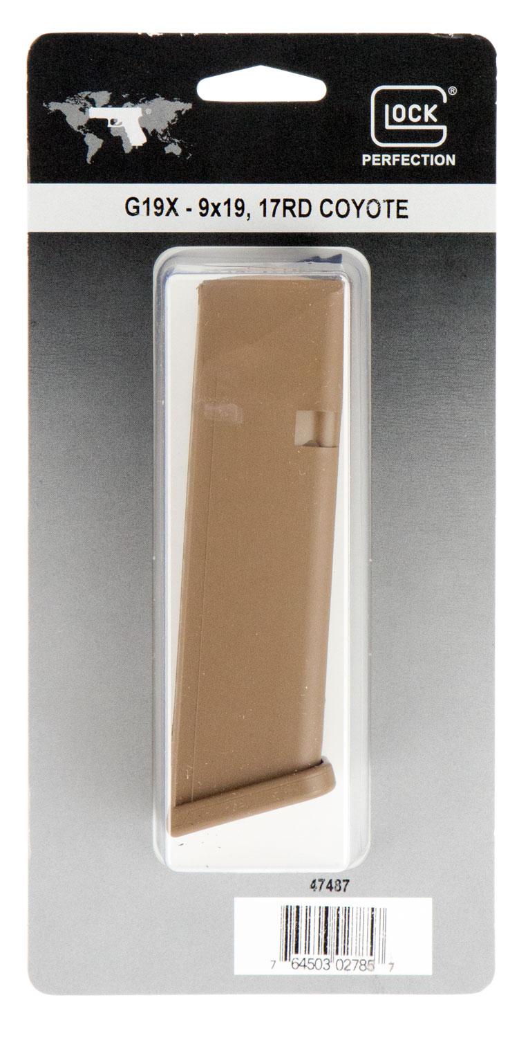 Glock G17 Magazine, 9mm Luger, 17 Rounds, Coyote Tan, Detachable (47487)