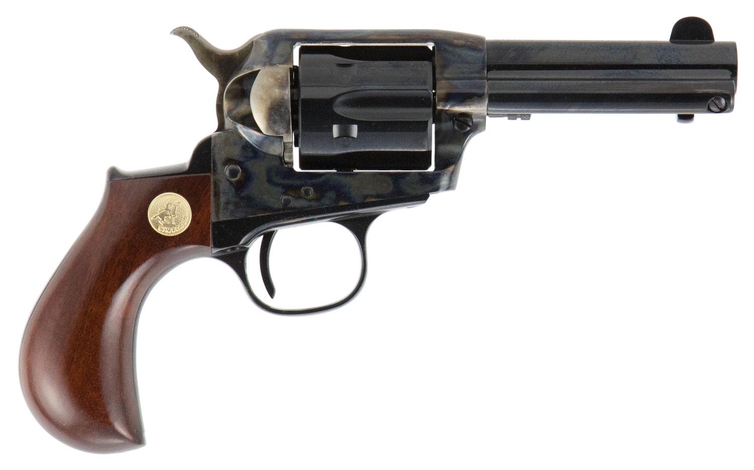 Cimarron Lightning SAO Revolver CA980, 38 Special, 3.50", Birdshead Walnut Grips, Case Hardened Finish, 6rd