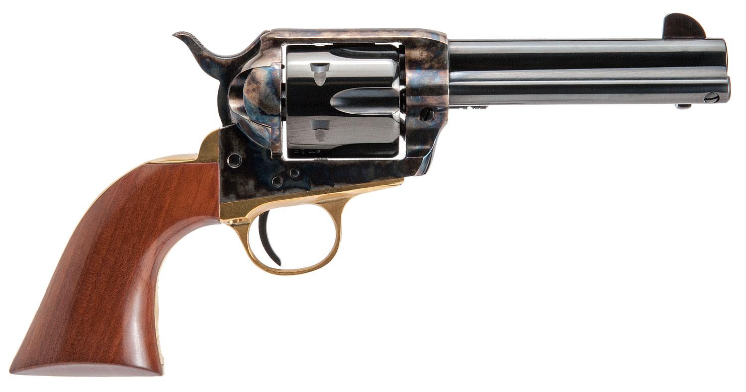 Cimarron Pistolero Pre-War 1896-1940 SAO Revolver PPP45, 45 Colt (LC), 4.75", Case Hardened Finish, 6rd
