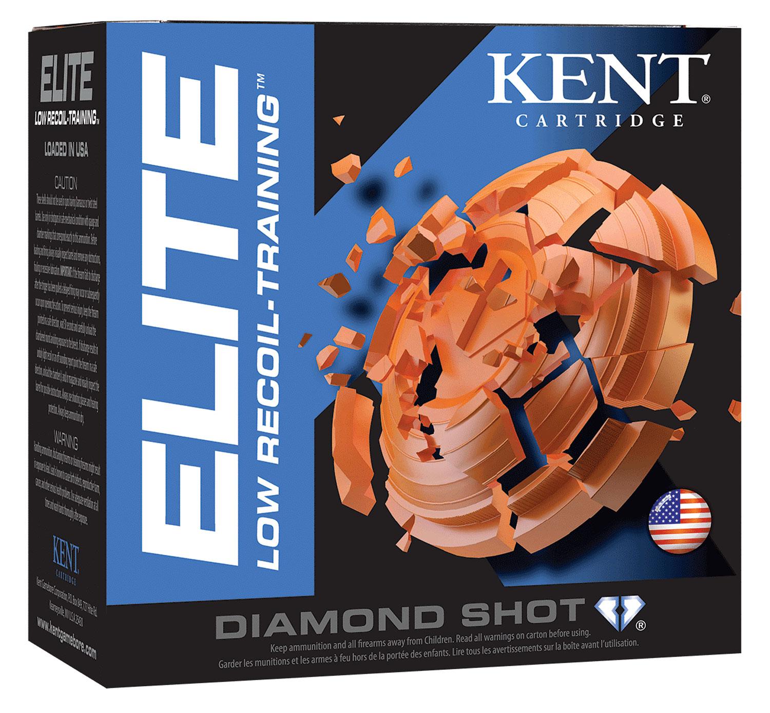 Kent Elite Low Recoil-Training Shotshells E122L208, 12 Gauge, 2-1/2", 1200 fps, #8 Steel Shot, 25 Rds/bx