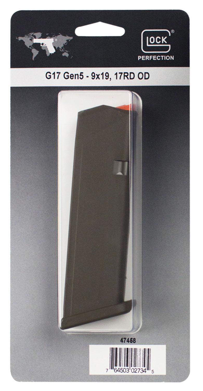 Glock G17 Magazine, 9mm Luger, 17 Rounds, OD Green, Detachable (47458)