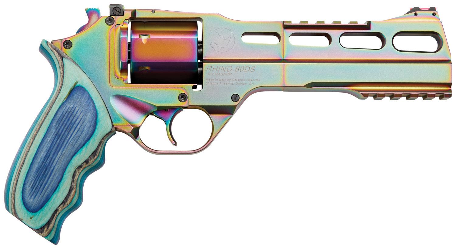 Chiappa Rhino 60SAR Nebula CA Compliant Revolver CF340301, 357 Mag, 6", Rainbow PVD Finish, 6rd