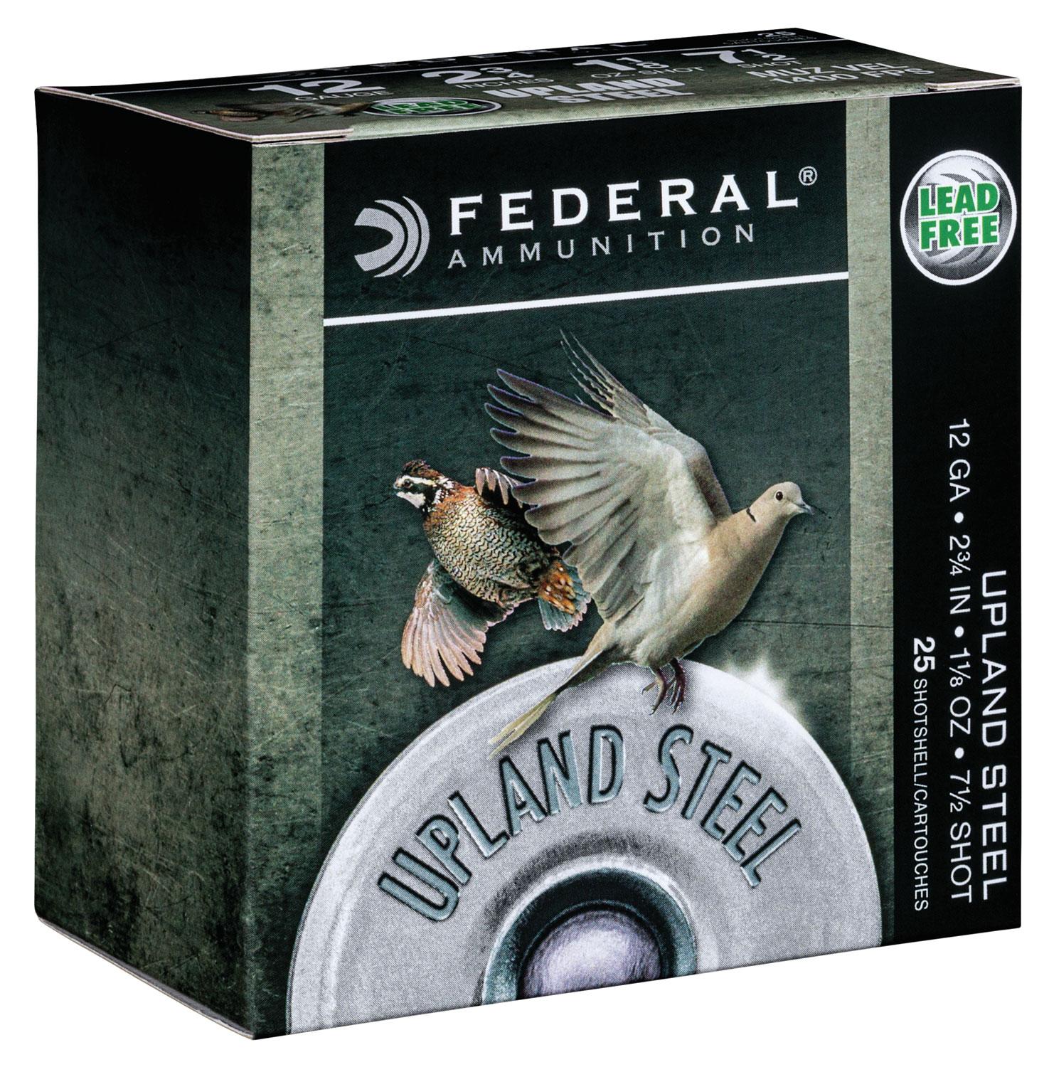 Federal Upland Steel Shotshells USH1275, 12 Gauge, 23/4", 1 1/8 oz