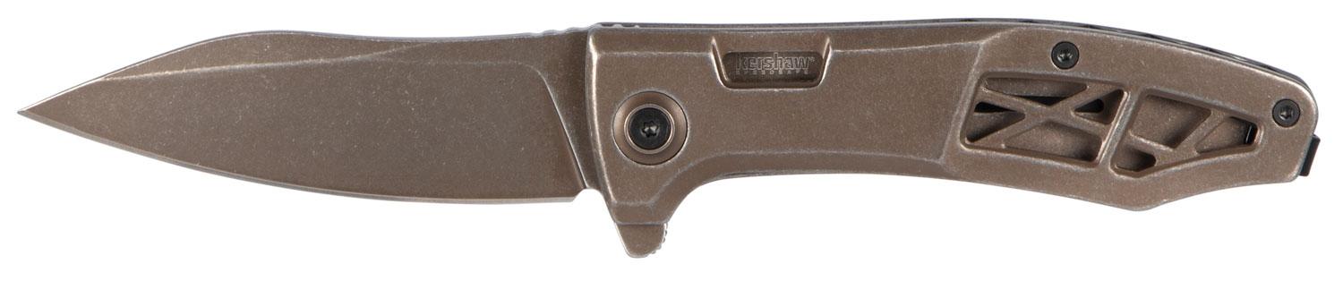 Kershaw Boilermaker Drop Point Folding Knife w/Brown Stonewashed PVD Handle (3475)