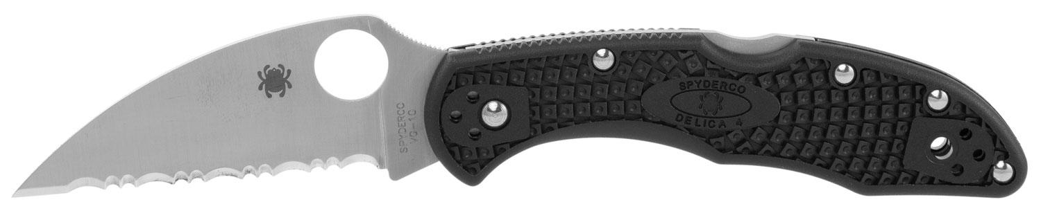 Spyderco Delica 4 Lightweight Serrated Wharncliffe Knife w/Black Handle (C11FSWCBK)