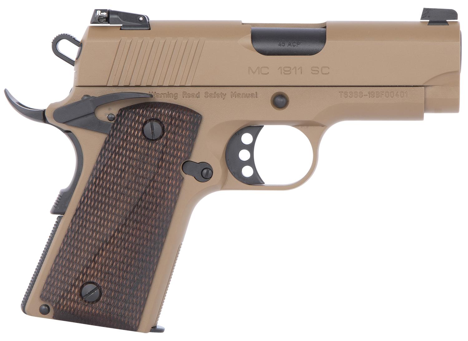 Girsan MC1911 SC SAO Pistol 390044, 45 ACP, 3.40", Laminate Grips, FDE Finish, 6 Rds