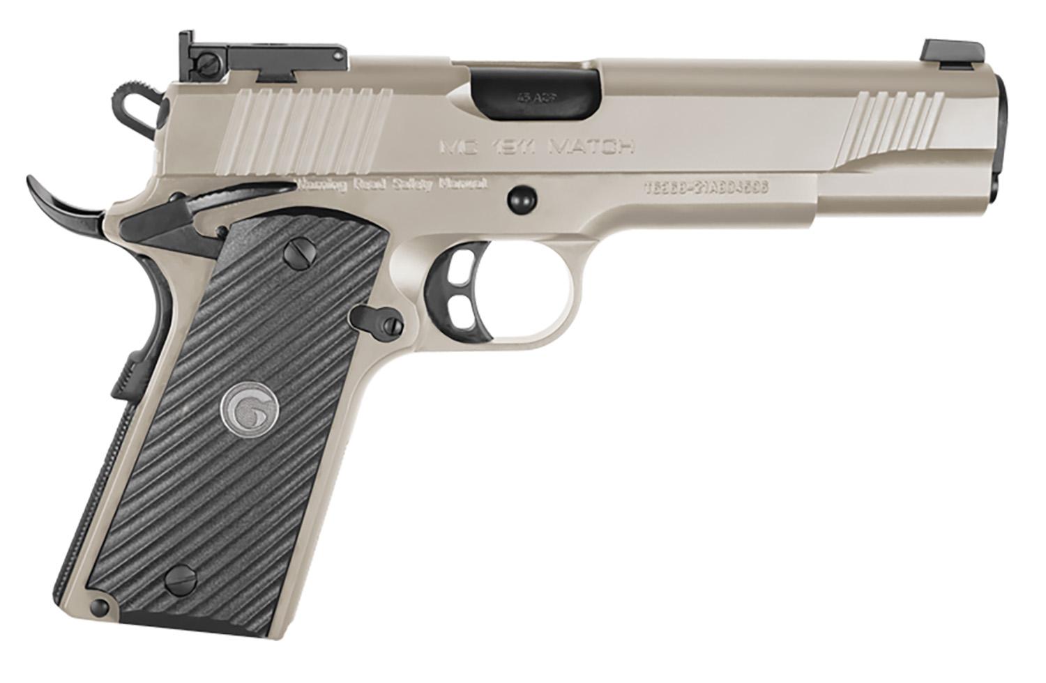Girsan MC1911 Match SAO Pistol 390094, 45 ACP, 5", Laminate Grips, Nickel Finish, 8 Rds