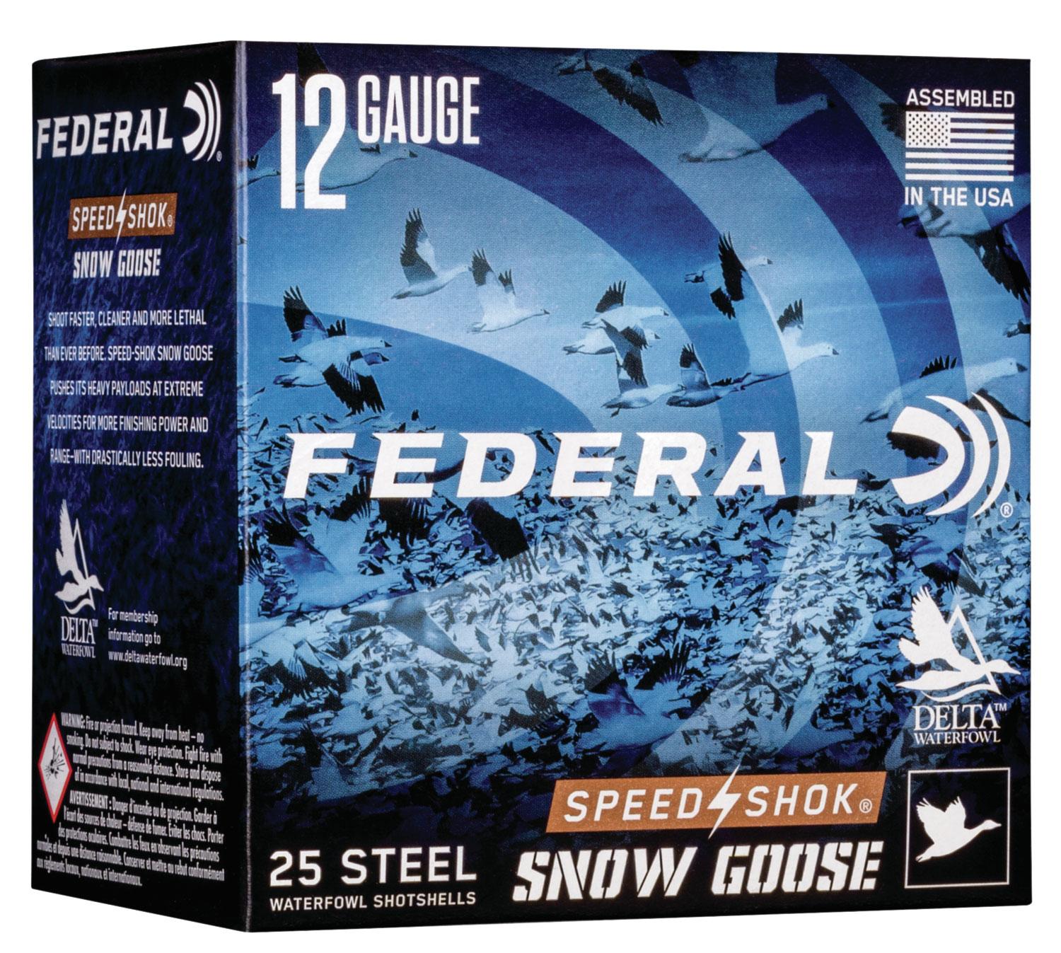 Federal Speed-Shok High Velocity Snow Goose Shotshells WF142SGBB, 12 Ga, 3", 1 1/4 oz, BB Steel Shot, 25 Rds/bx