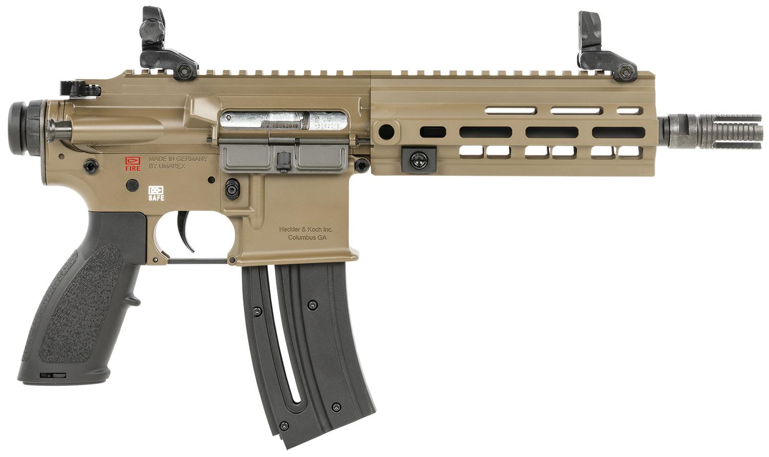 Heckler & Koch HK416 Semi-Auto Pistol 81000531, 22 LR, 8.50", Polymer Grips, FDE Finish, 10 Rds