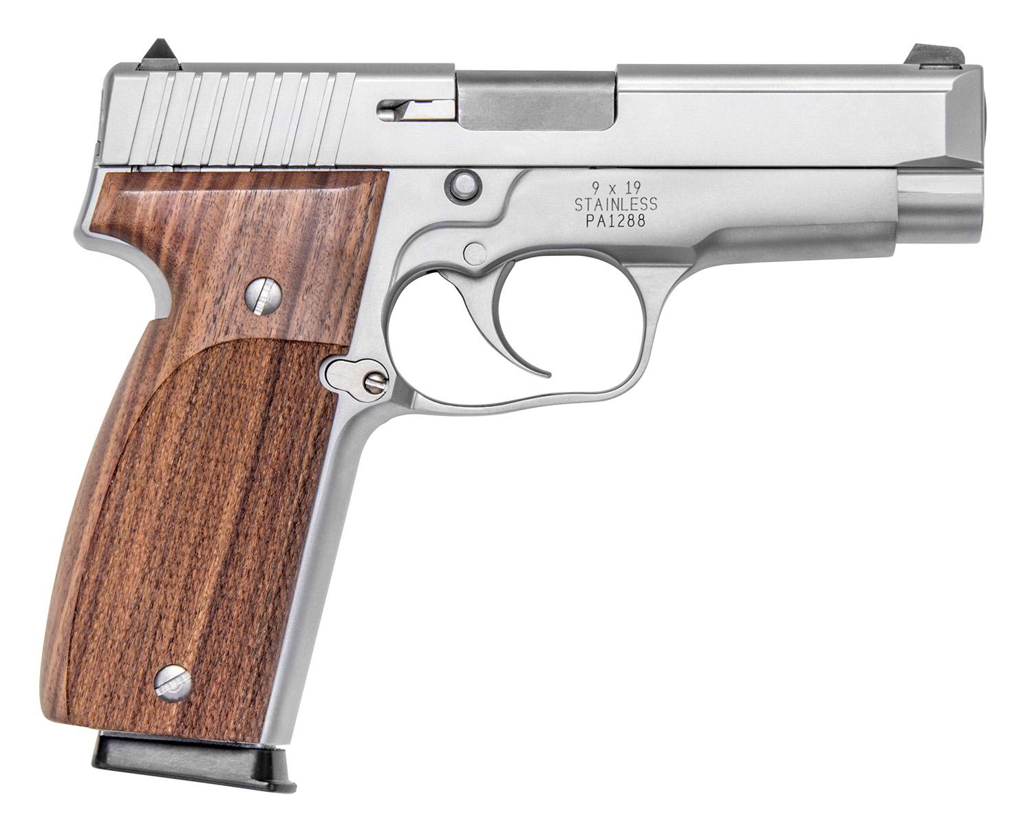 Kahr Arms T DAO Pistol KT9093, 9mm Luger, 4", Hogue Pau Ferro Wood Grips, Matte Stainless Finish, 8 Rds
