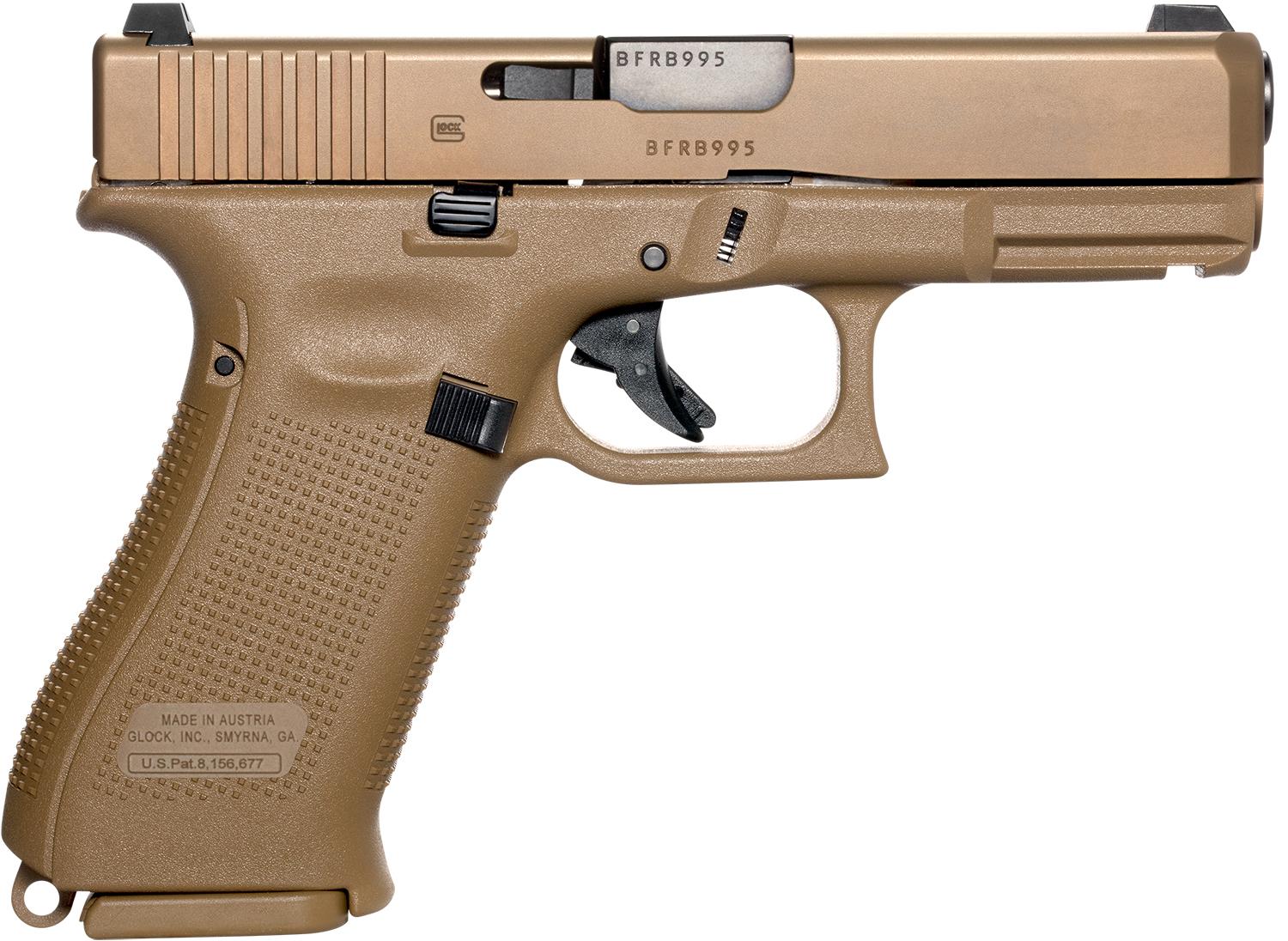 Glock G19X Compact Crossover Pistol G19X17AUT, 9mm, 4.02", Modular Backstrap, Coyote nPVD Finish, 17 Rds