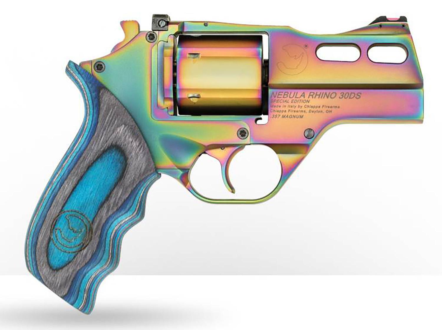 Chiappa Rhino 30DS Nebula Revolver 340319, 357 Mag, 3", Laminate Grips, Rainbow PVD Finish, 6rd