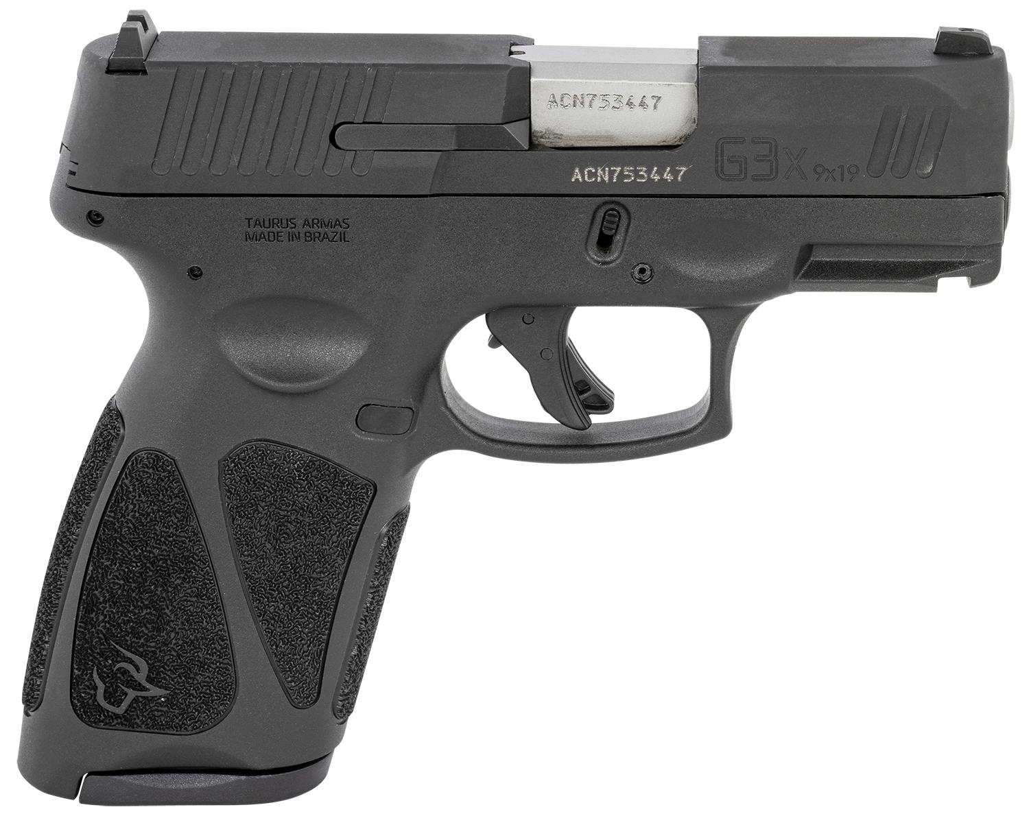 Taurus G3X Pistol 1G3XSR9031, 9mm Luger, 3.20", Tenifer Matte Black Steel Slide, Re-Strike Capability, 15 Rds