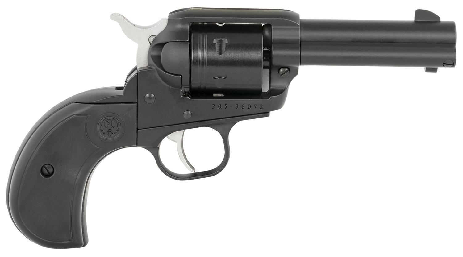 Ruger Wrangler SAO Revolver 2015, 22 LR, 3.75", Black Birdshead Grips, Black Cerakote Aluminum Finish, 6 Rd