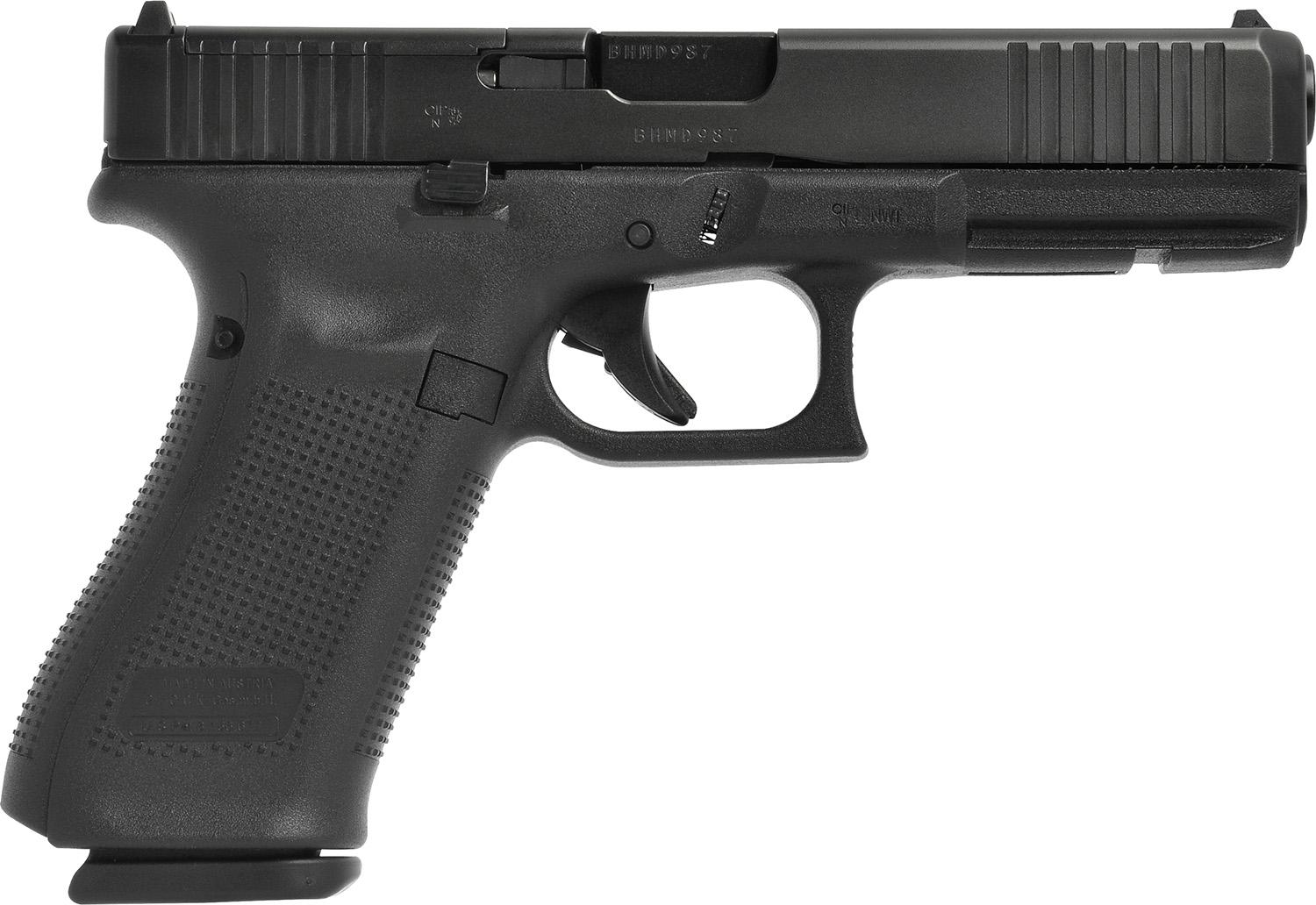 Glock G17 Gen5 MOS Pistol UA175S301MOSAB, 9mm Luger, 4.49", Modular Backstrap, Black Finish, 10 Rds