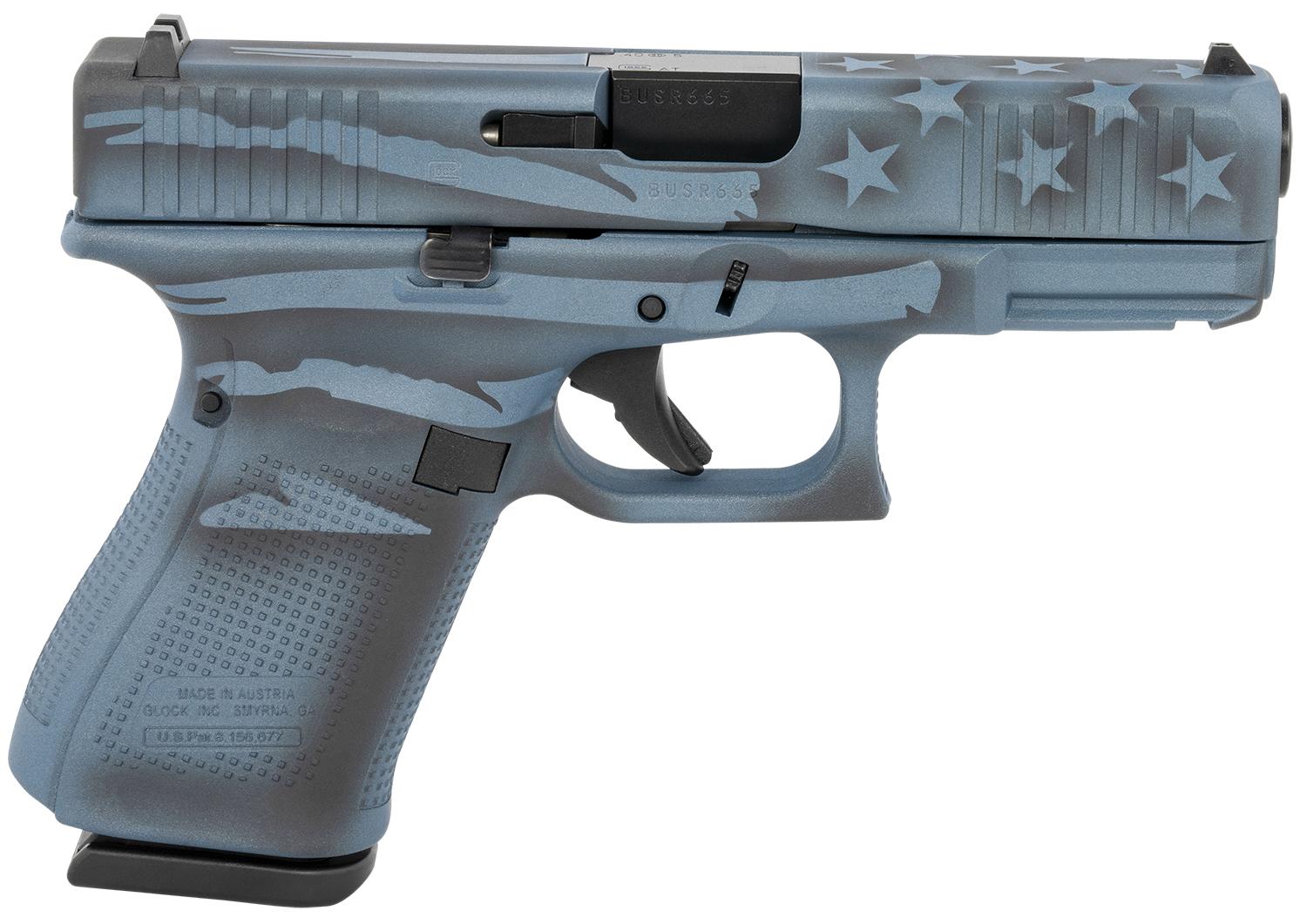 Glock G23 Gen5 Compact Pistol PA235S204BTFLAG, 40 S&W, 4.02", Blue Titanium Flag Cerakote Finish, 13 Rds