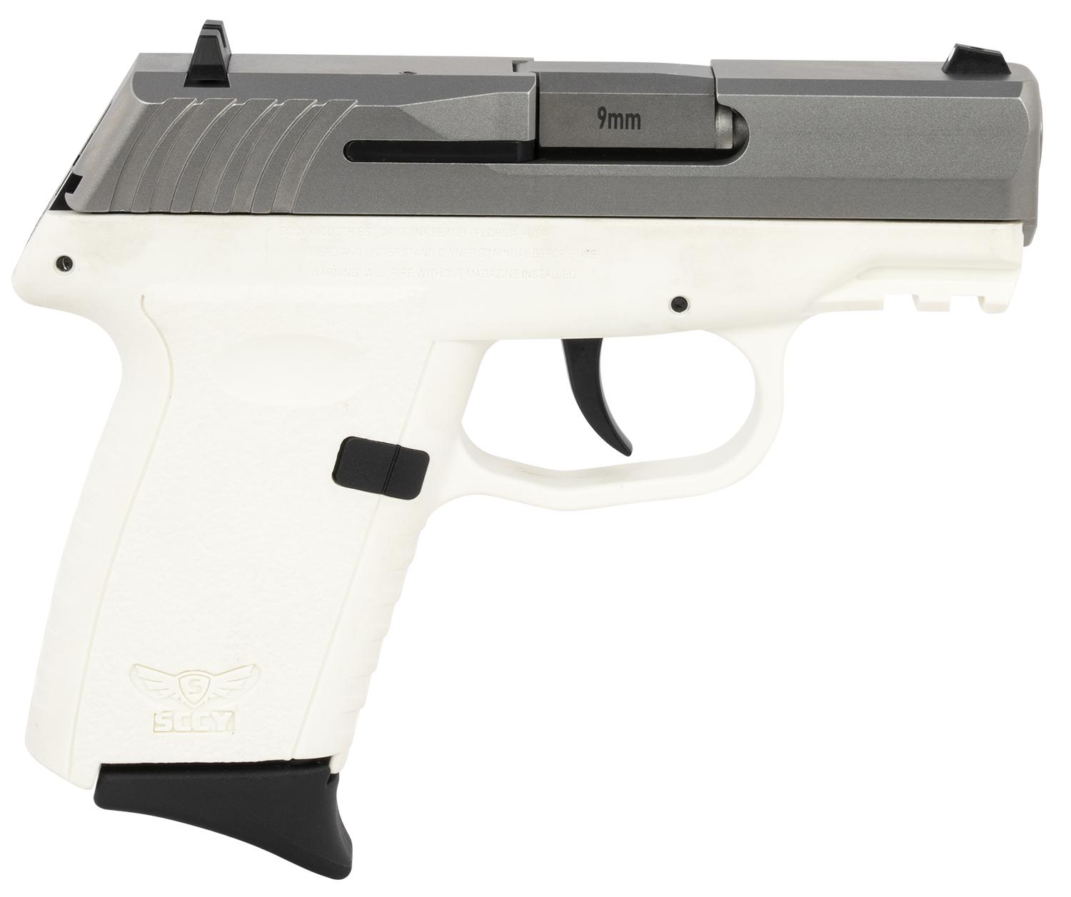 SCCY Industries CPX-3 RD Pistol CPX3TTWTRDRG3, 380 ACP, 2.96", White Grips, Stainless Steel Finish, 10 Rds