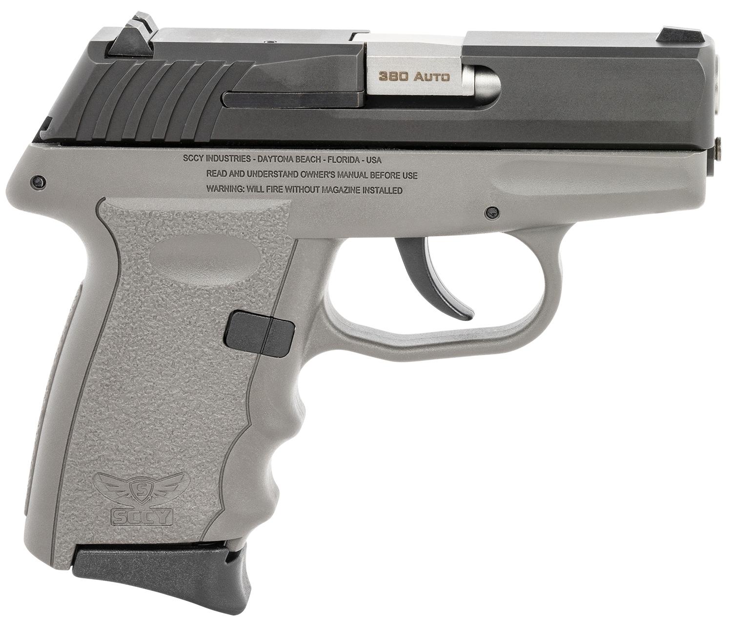 SCCY Industries CPX-3 Pistol CPX3CBSG, 380 ACP, 3.10", Sniper Gray Polymer Grips, Black Nitride Finish, 10 Rds