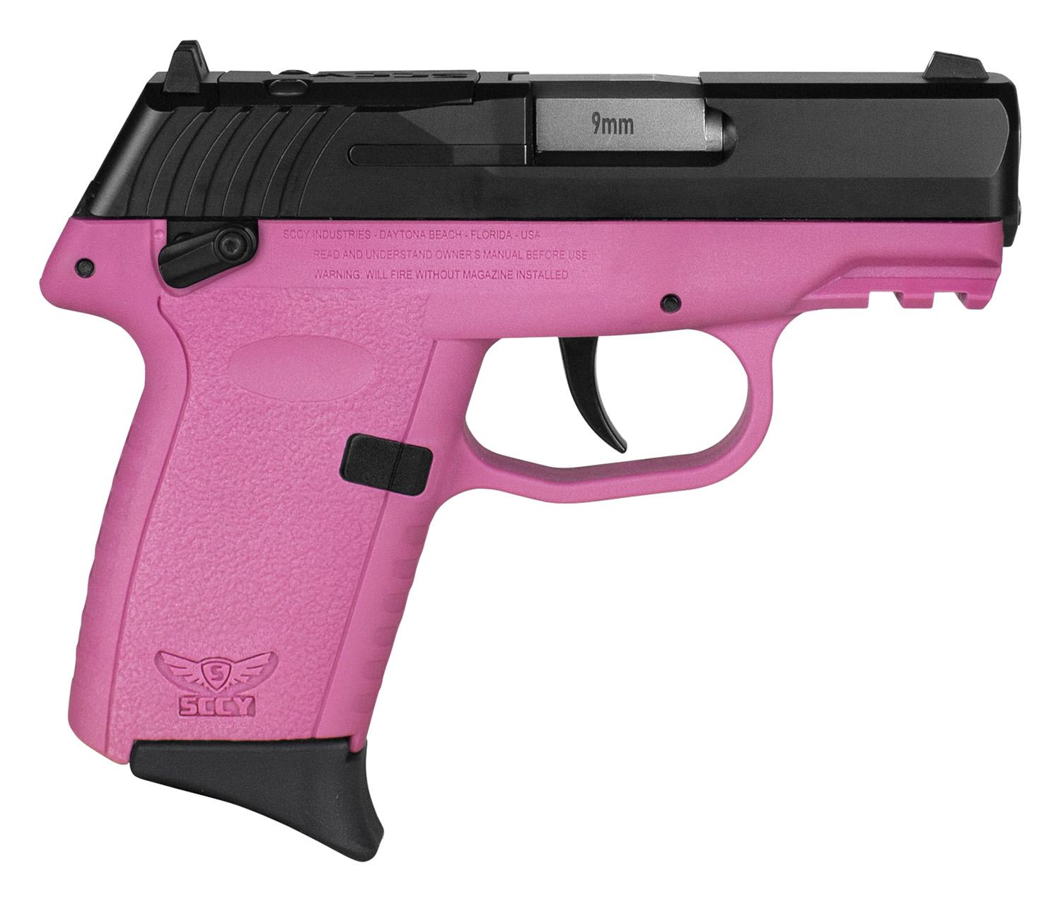 SCCY Industries CPX-1 Gen3 RDR Pistol CPX1CBPKRDRG3, 9mm Luger, 3.10", Pink Grips, Black Finish, 10 Rds