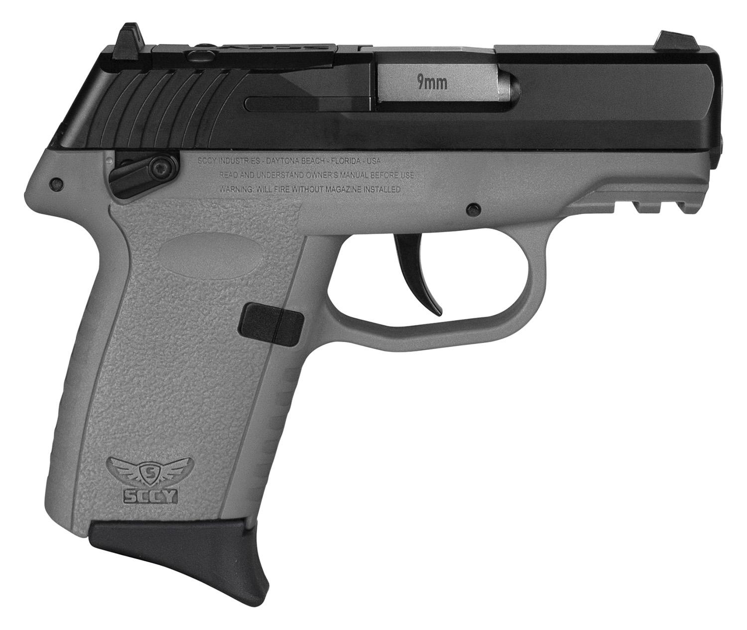 SCCY Industries CPX-1 Gen3 RDR Pistol CPX1CBSGRDRG3, 9mm, 3.10", Sniper Gray Grips, Black Finish, 10 Rds