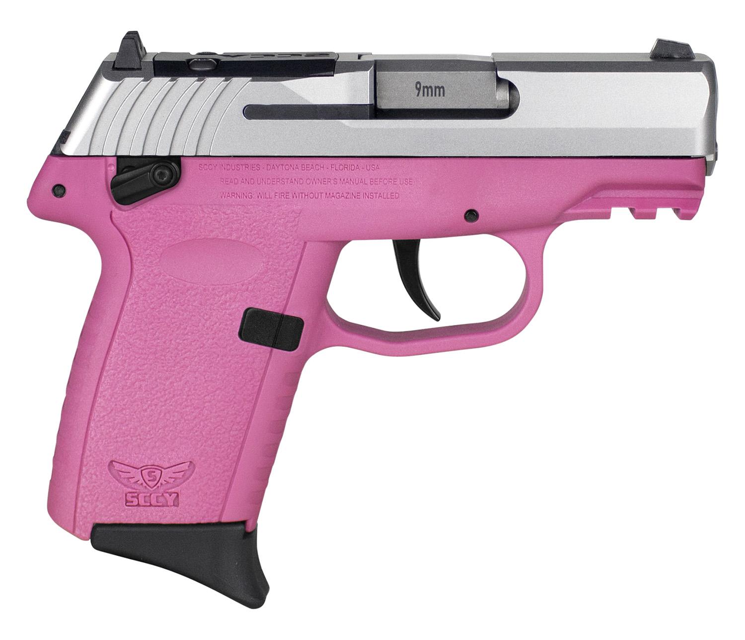 SCCY Industries CPX-1 Gen3 RDR Pistol CPX1TTPKRDRG3, 9mm Luger, 3.10", Pink Grips, Stainless Finish, 10 Rds