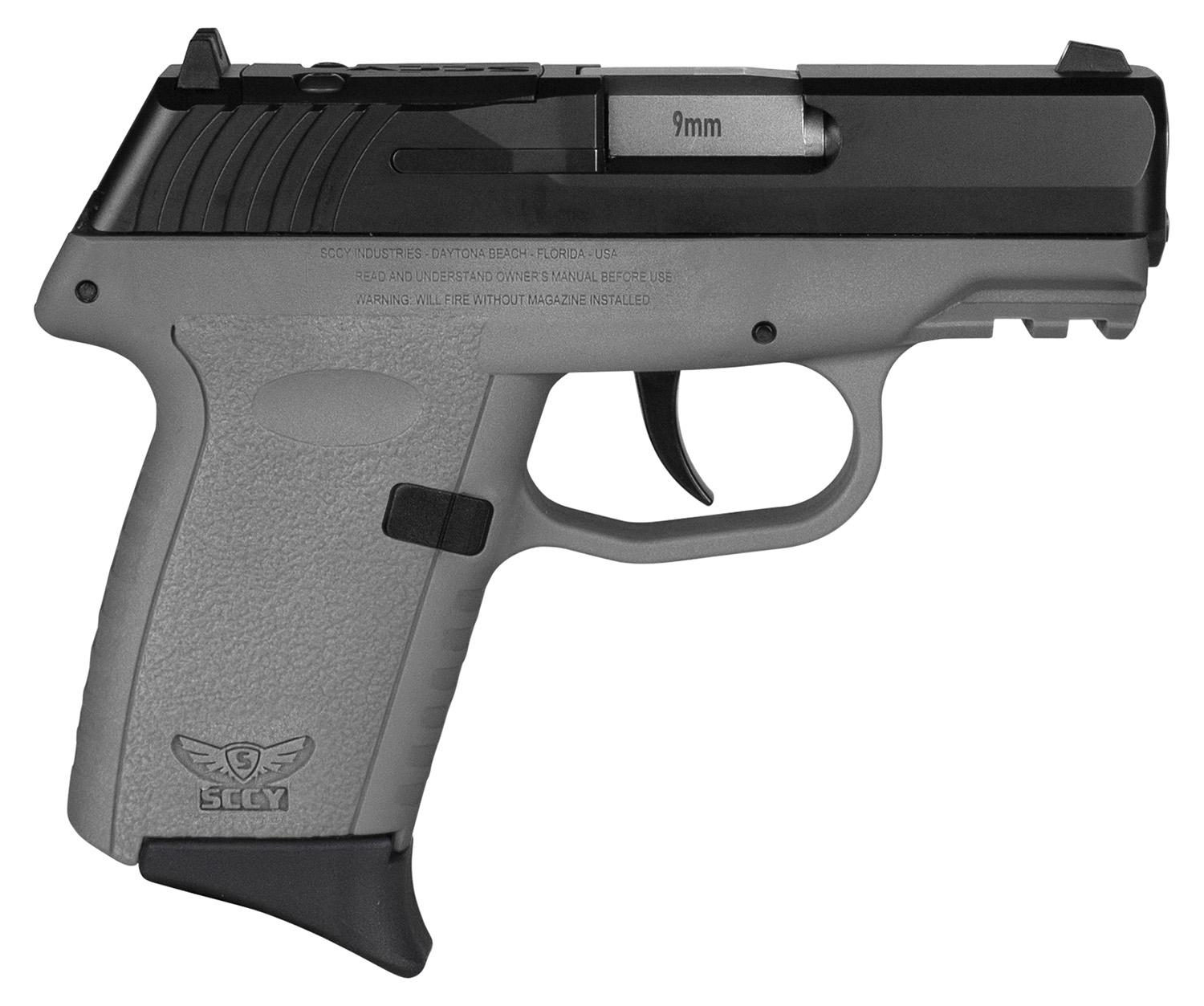 SCCY Industries CPX-2 Gen3 RDR Pistol CPX2CBSGRDRG3, 9mm, 3.10", Sniper Gray Grips, Black Finish, 10 Rds