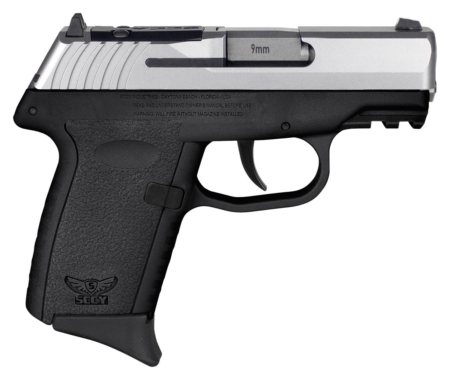 SCCY Industries CPX-2 Gen3 RDR Pistol CPX2TTBKRDRG3, 9mm, 3.10", Black Grips, Stainless Finish, 10 Rds