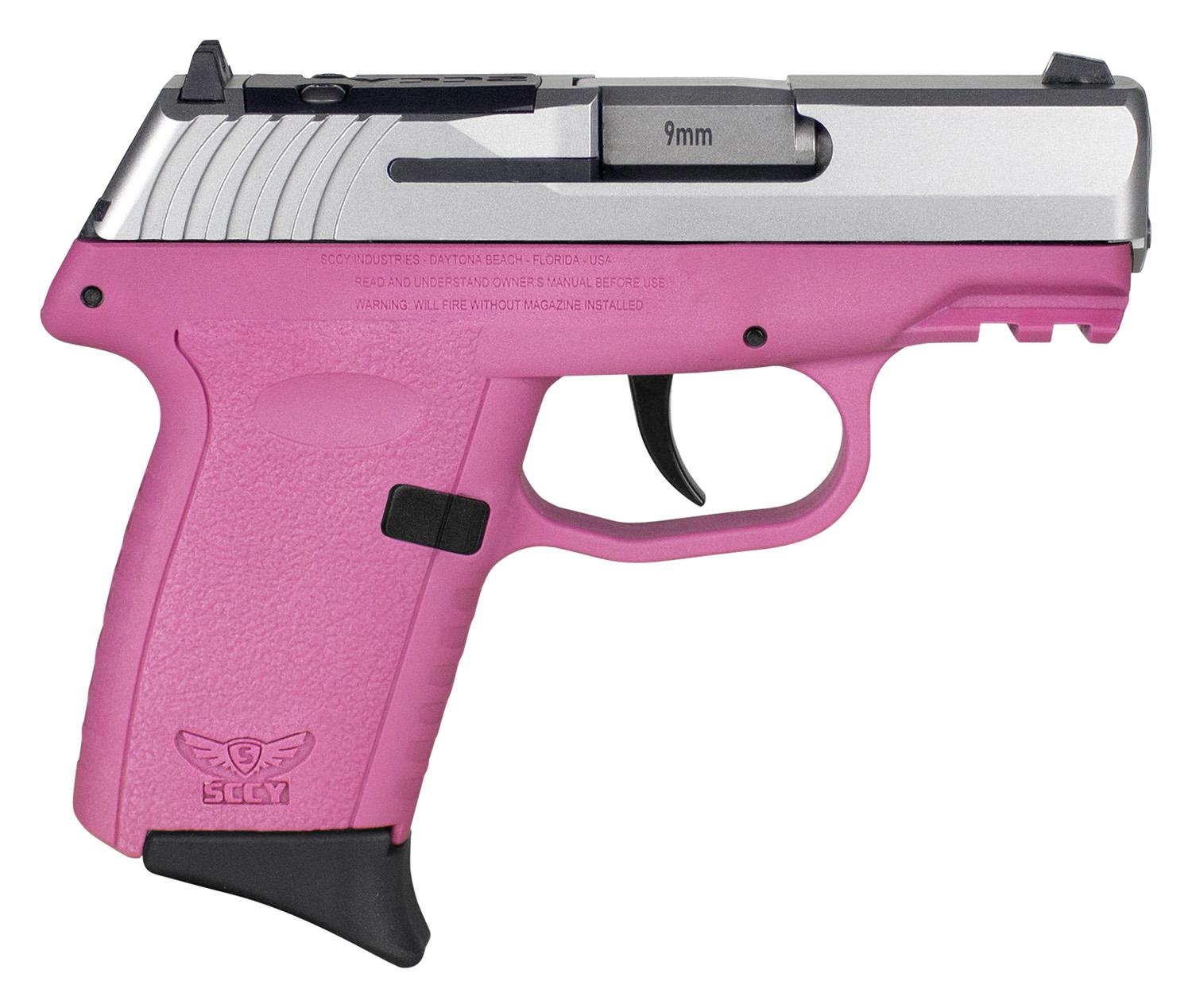 SCCY Industries CPX-2 Gen3 RDR Pistol CPX2TTPKRDRG3, 9mm Luger, 3.10", Pink Grips, Stainless Finish, 10 Rds
