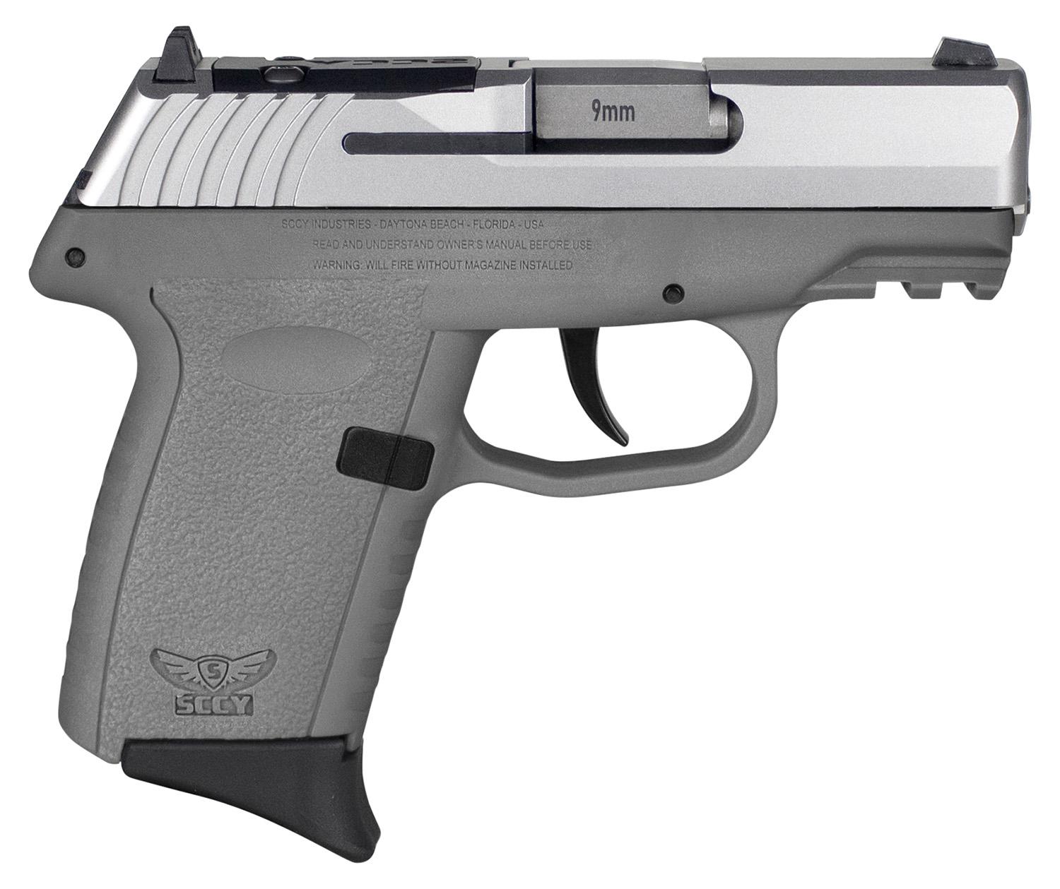 SCCY Industries CPX-2 Gen3 RDR Pistol CPX2TTSGRDRG3, 9mm, 3.10", Sniper Gray Grip, Stainless Finish, 10 Rds