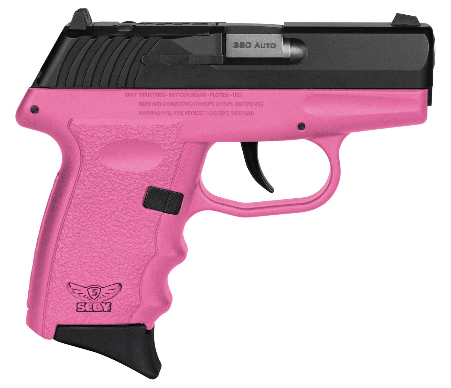 SCCY Industries CPX-3 RD Pistol CPX3CBPKRDRG3, 380 ACP, 2.96", Pink Grips, Black Nitride Finish, 10 Rds