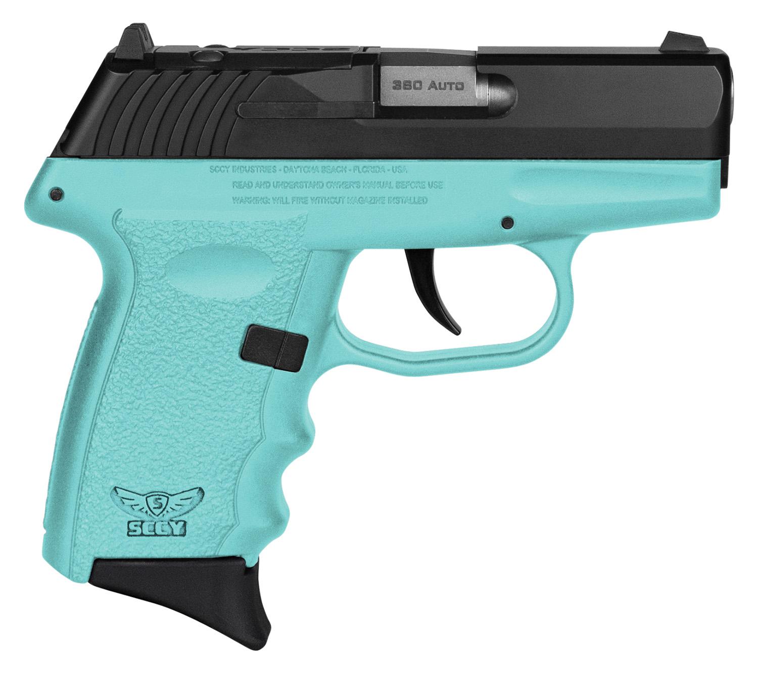 SCCY Industries CPX-3 RD Pistol CPX3CBSBRDRG3, 380 ACP, 2.96", SCCY Blue Grips, Black Nitride Finish, 10 Rds