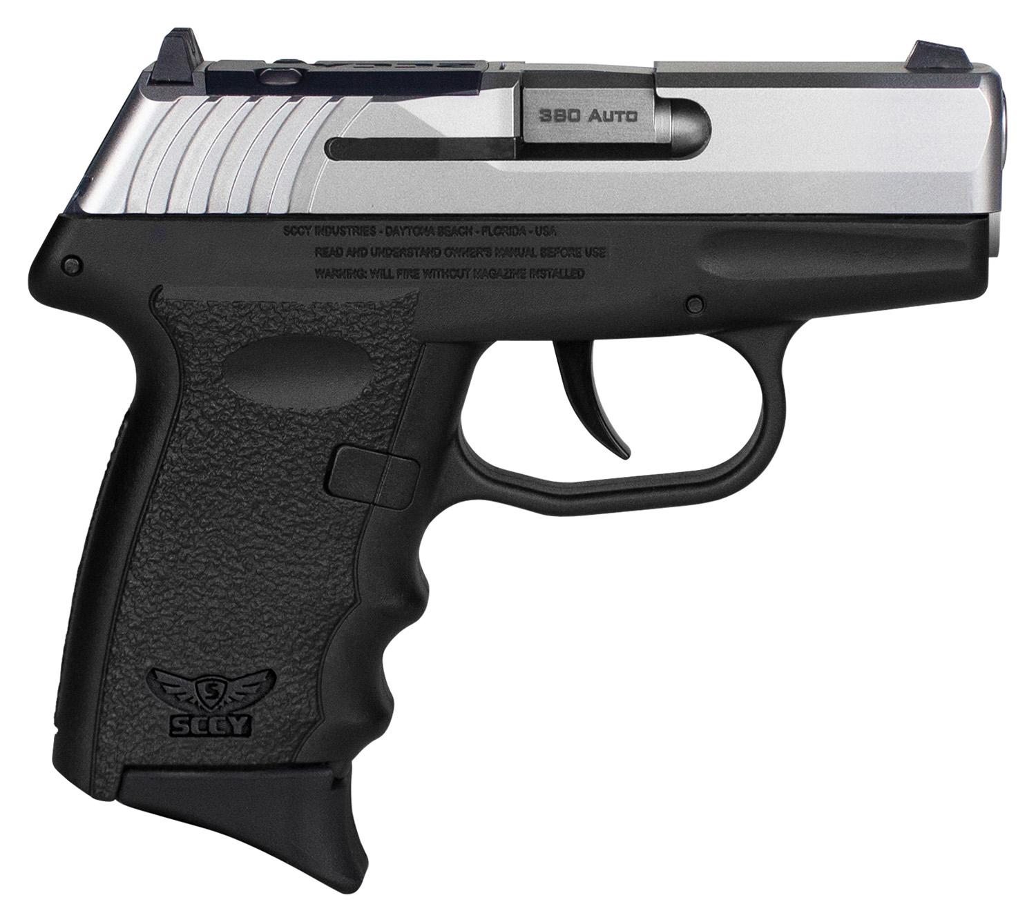 SCCY Industries CPX-3 RD Pistol CPX3TTBKRDRG3, 380 ACP, 2.96", Black Grips, Stainless Steel Finish, 10 Rds