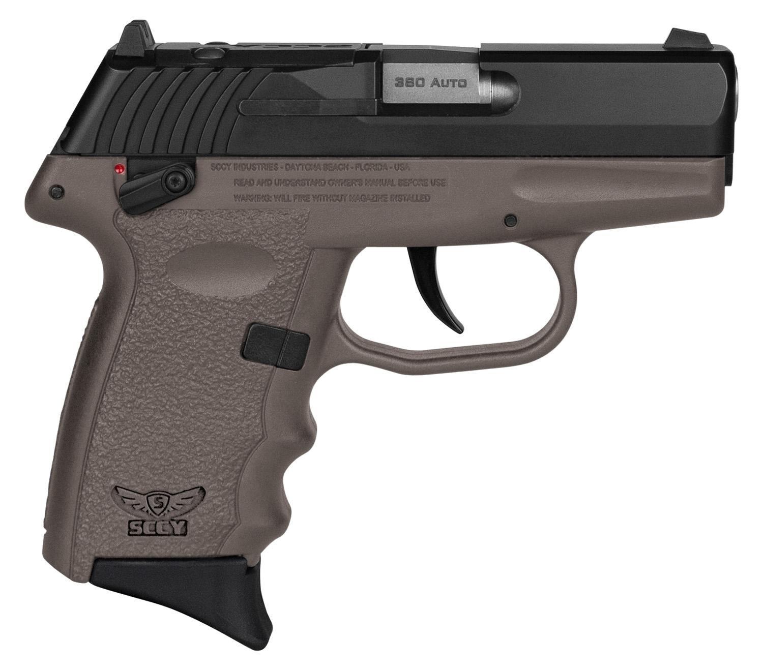 SCCY Industries CPX-4 RD Pistol CPX4CBDERDRG3, 380 ACP, 2.96", Flat Dark Earth Grips, Black Finish, 10 Rds