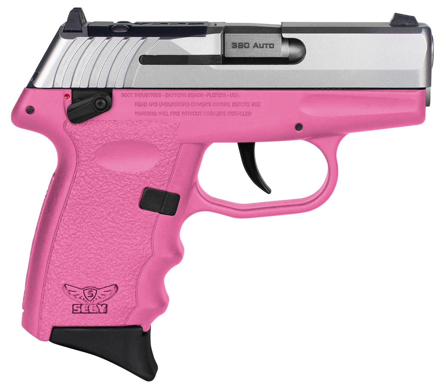 SCCY Industries CPX-4 RD Pistol CPX4TTPKRDRG3, 380 ACP, 2.96", Pink Polymer Grips, Stainless Finish, 10 Rds