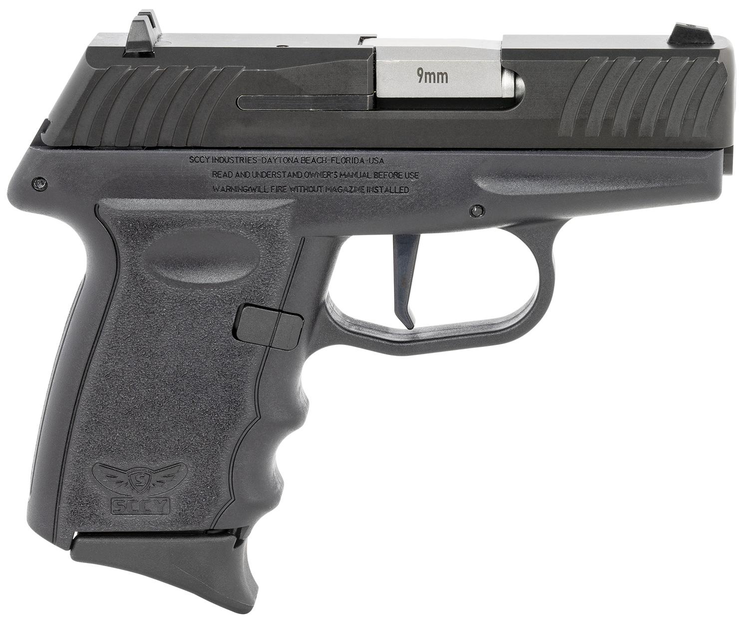 SCCY Industries DVG-1 Striker Fire Pistol DVG1CBBKRDR, 9mm Luger, 3.10", Black Finish, 10 Rds