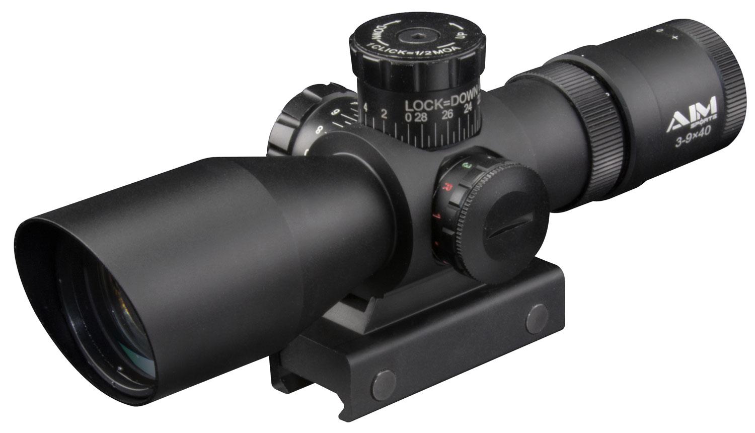 Aim Sports Titan Rifle Scope JT2SDV3940G, 3-9x, 40mm Obj, 30mm Tube, Illuminated Green/Red VR2 Reticle