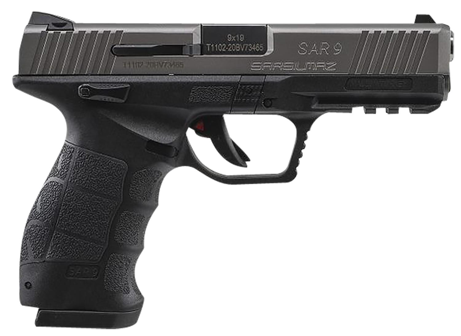 SAR SAR9 DAO Pistol SAR9ST, 9mm Luger, 4.40", Interchangeable Backstrap, Black Finish, 17 Rds