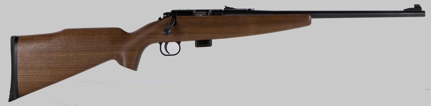 Crickett 722 Sporter Compact Youth Bolt Action Rifle KSA20411, 22 LR, 16.25", Walnut Stock, Blued, 7 Rds