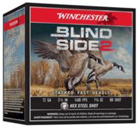 Winchester Blind Side 2 Shotshells XBS12LBB, 12 Gauge, 3-1/2", 1 5/8 oz, 1400 fps, #BB Steel Shot, 25 Rds/box