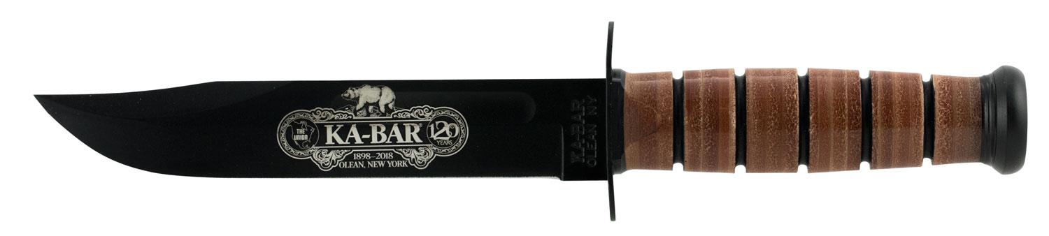 Ka-Bar 120th Anniversary U.S. Navy Clip Point Fixed Knife w/Brown Leather Handle (9192)