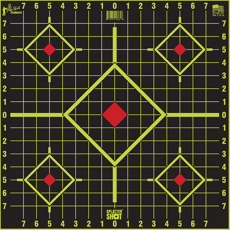 Pro Shot Products 17.75" Splatter Shot Long Range Sight In Target Peel and Stick Target, 5 Pack (1775SI5PK)