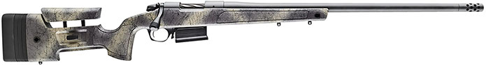 Bergara B-14 HMR Wilderness Rifle B14SM359CF, 6.5 PRC, 24" Carbon Fiber, Mini-Chassis Woodland Camo Stock, Matte Blued Finish, 5 Rds