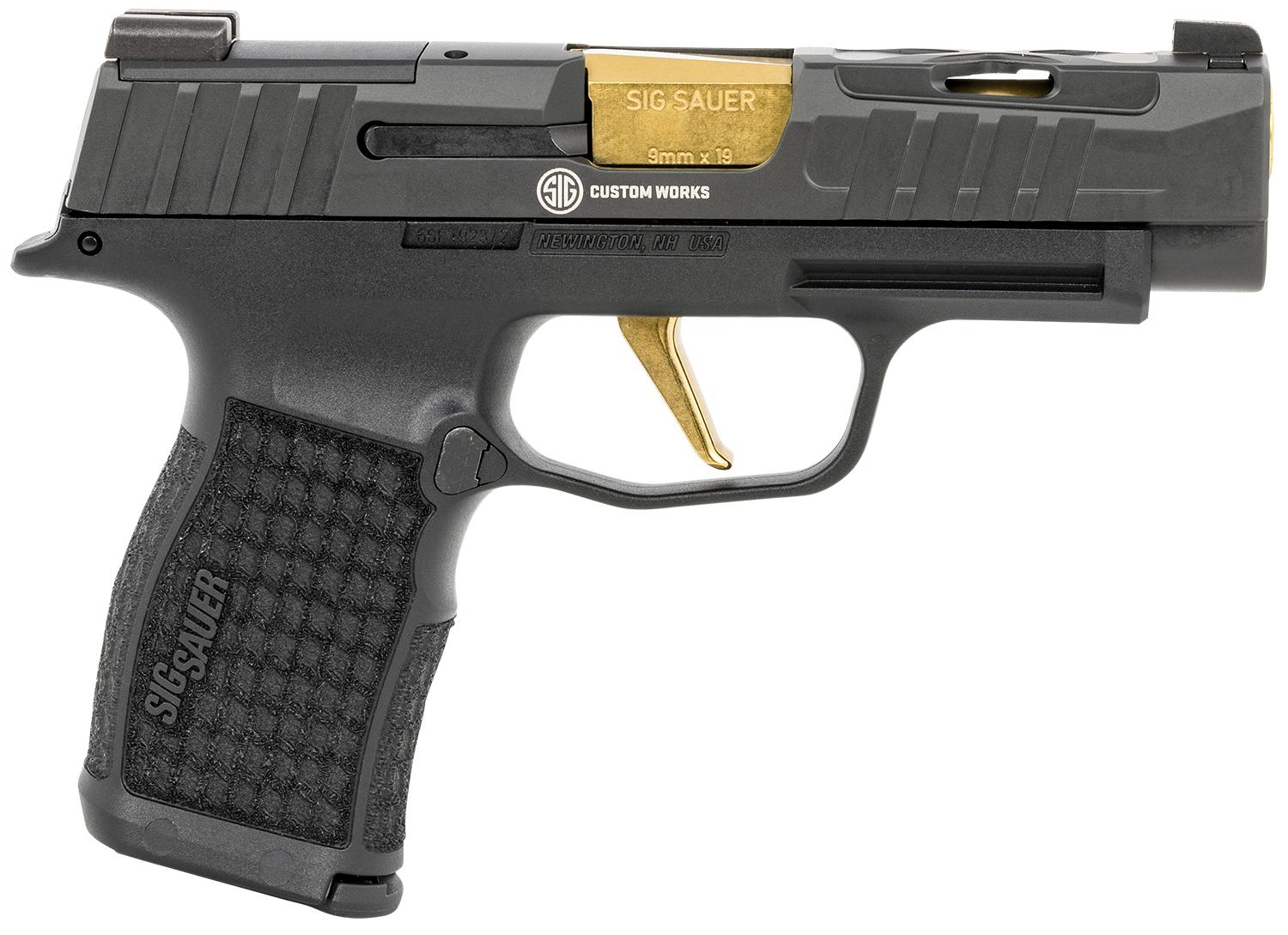 Sig P365XL Spectre Pistol P365V00210, 9mm Luger, 3.70", Black LXG Laser Engraved Grips, Black Finish, 10 Rds