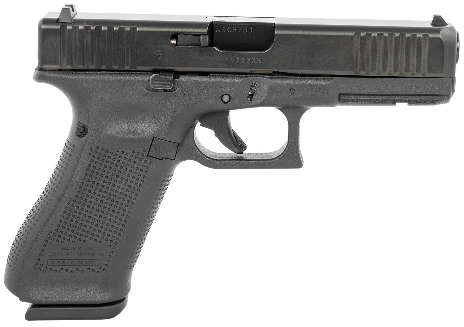 Glock G22 Gen5 Pistol G22515US, 40 S&W, 4.49", Textured Interchangeable Backstrap Grips, Black Finish, 15 Rds