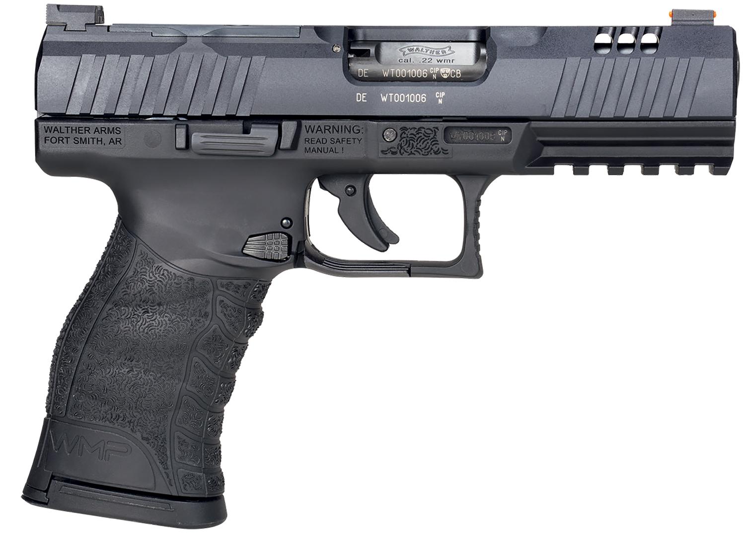 Walther WMP Optic Ready Pistol 5220302, 22 WMR, 4.50", Optic Ready, Polymer Grips, Black Finish, 10 Rds
