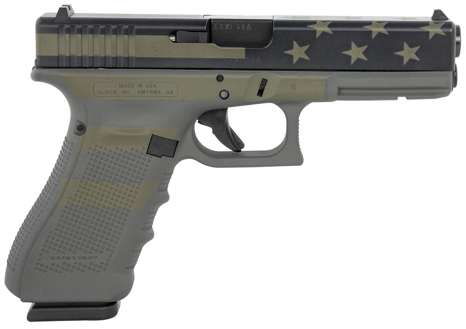 Glock G22 Gen4 Pistol UG2250204OP, 40 S&W, 4.49", Polymer Frame, Operator Flag Cerakote Finish, 15 Rds