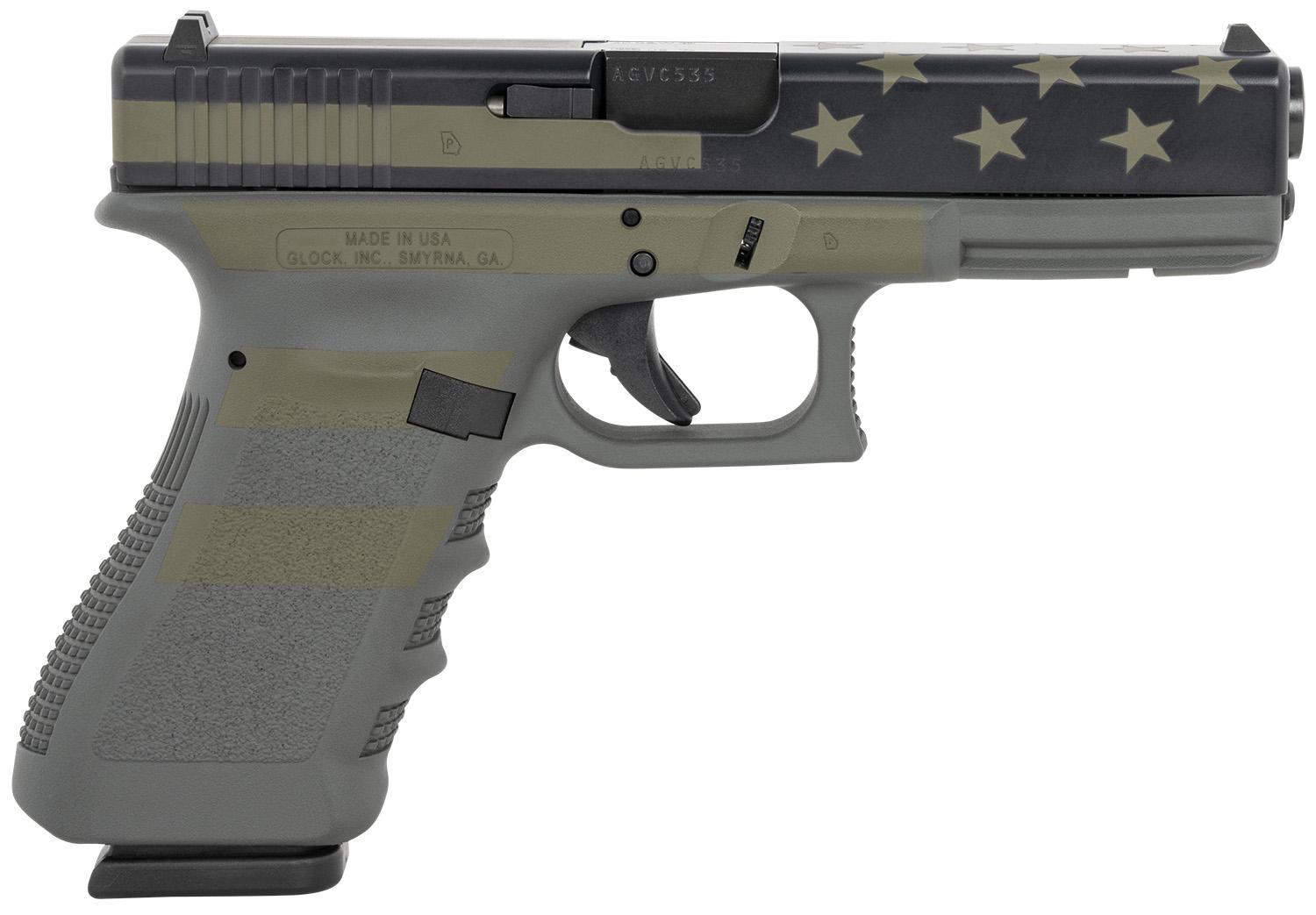 Glock G22 Gen3 Pistol UI2250204OP, 40 S&W, 4.49", Polymer Frame, Operator Flag Cerakote Finish, 15 Rds