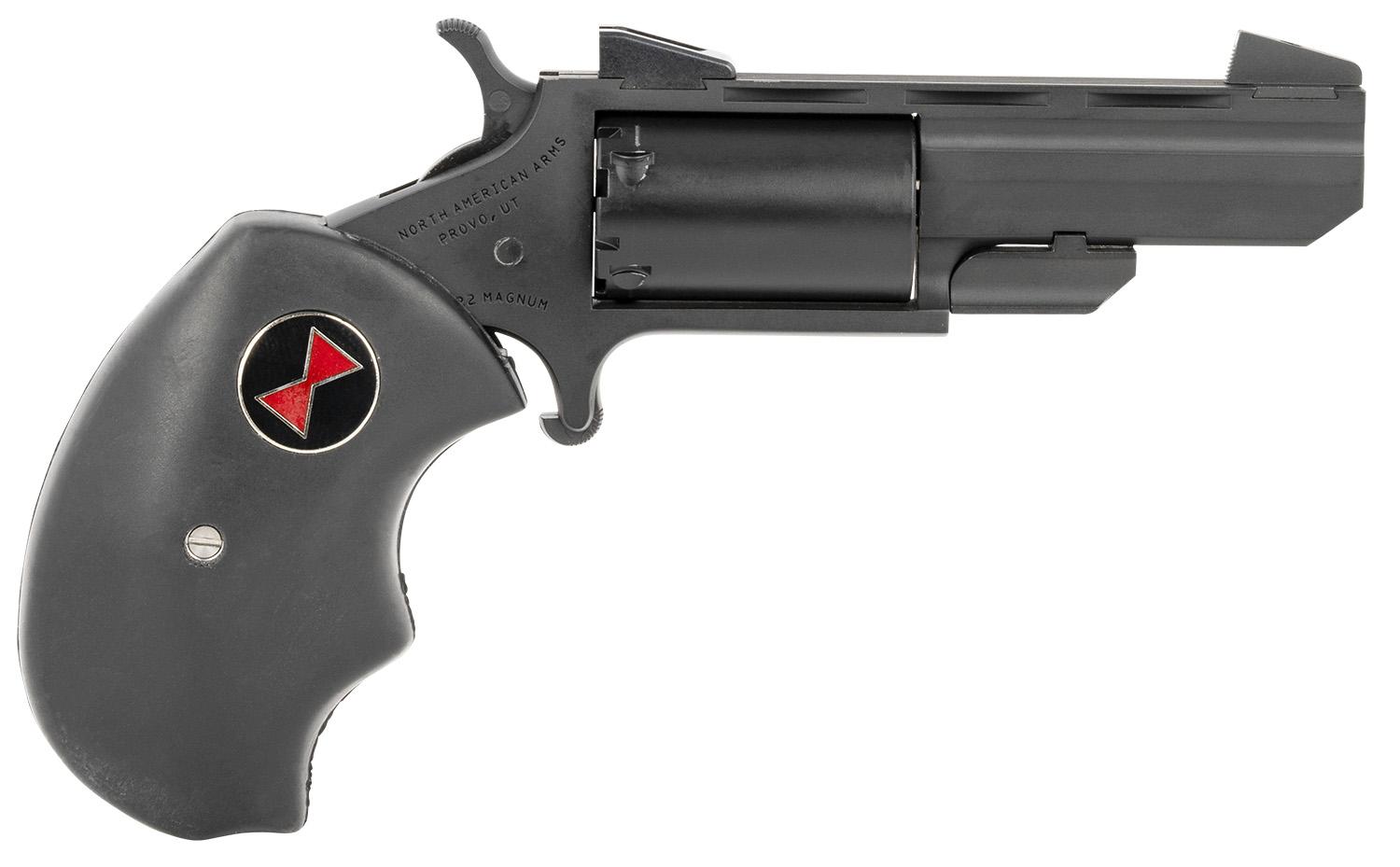 North American Arms Black Widow Revolver BWMCRK, 22 WMR, 2", Rubber Grips, Stainless Cerakote, 5 Rds